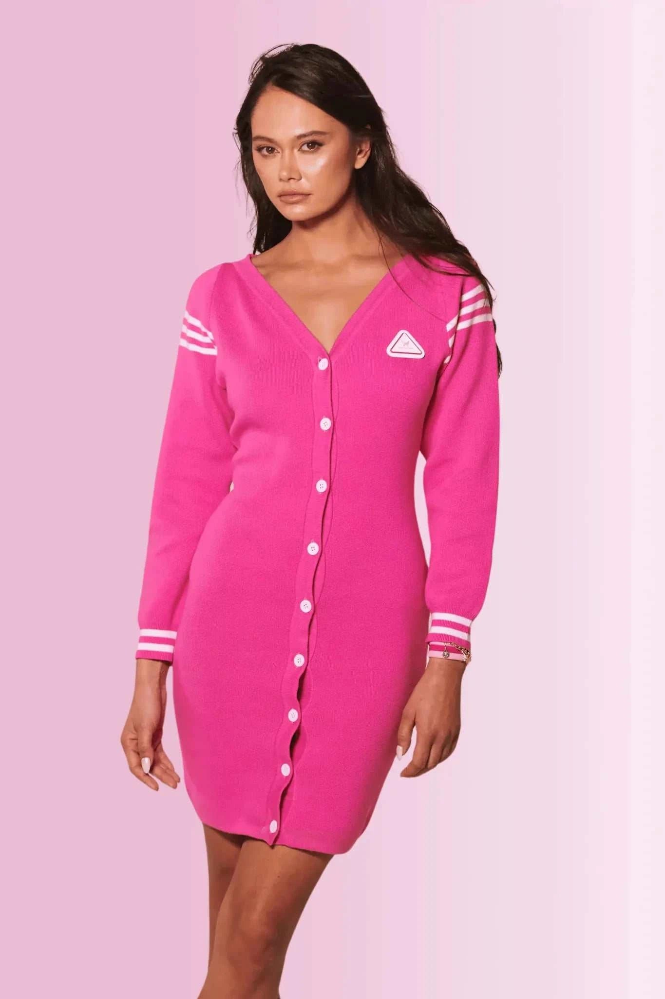Ros Dominance Knit Sweater Dress Aspire Pink