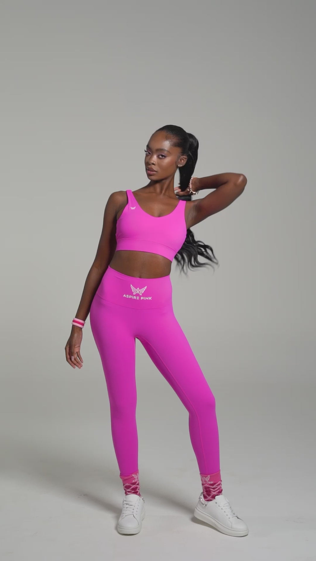 Pink Sports Bra for Women’s Fitness - Front View 